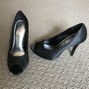 Black peep toe heels